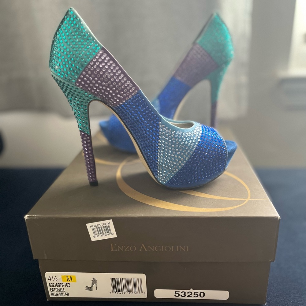 Enzo Angiolini Multi-colored Rhinestone Pumps